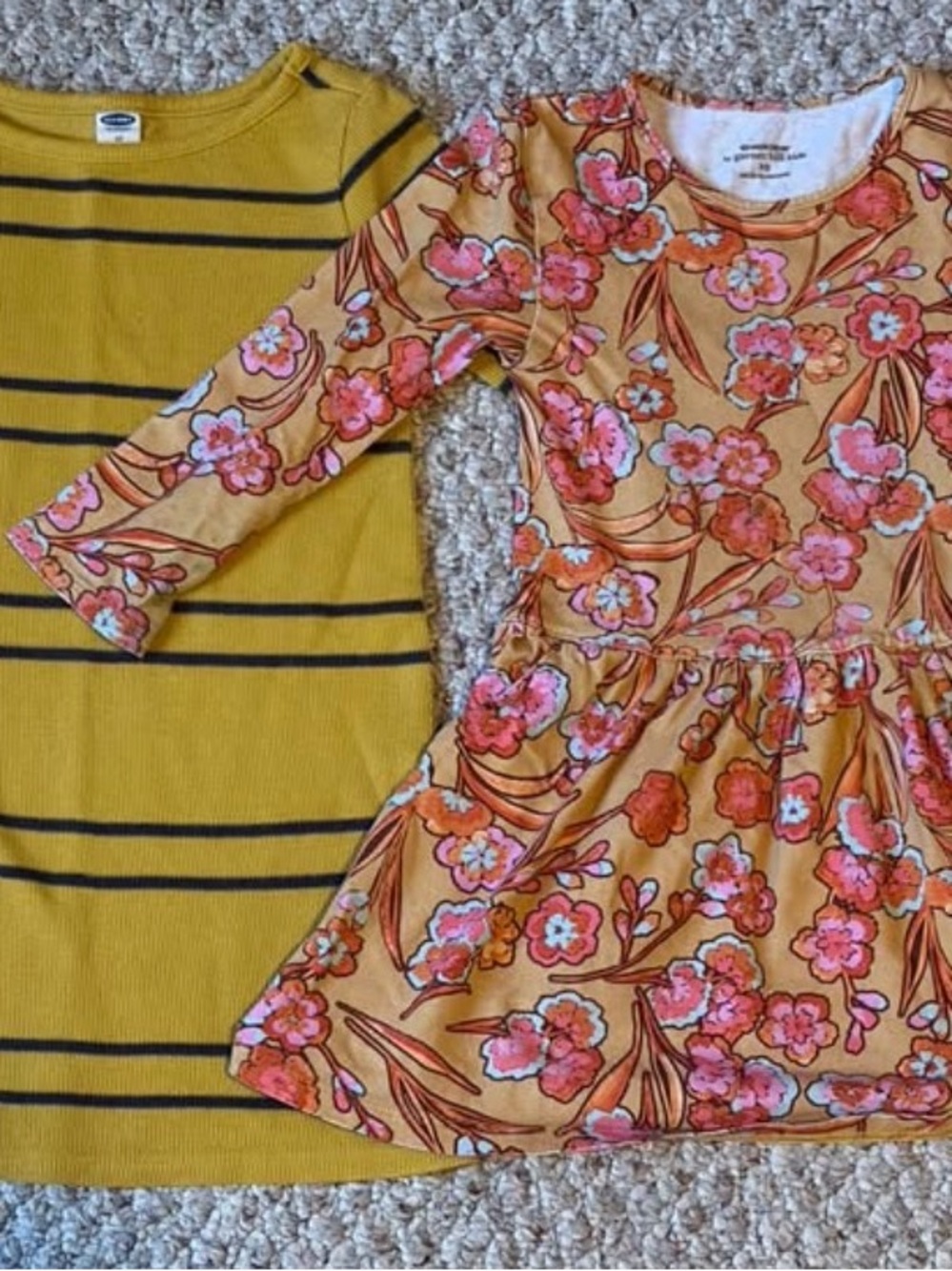 Girls' Mustard Yellow Long-Sleeve Dresses - Lot of 2